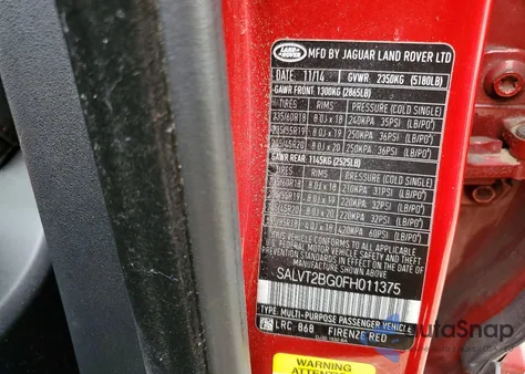 2015 Land Rover Range Rover Evoque Dynamic Premium из США, поврежденный, VIN SALVT2BG0FH011375